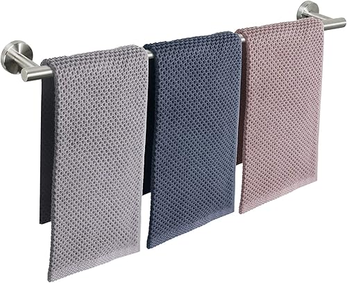 Vista 31 de NearMoon Toallero de baño, soporte grueso de acero inoxidable para toallas de ducha montado en la pared para baño, longitud total de 24 pulgadas