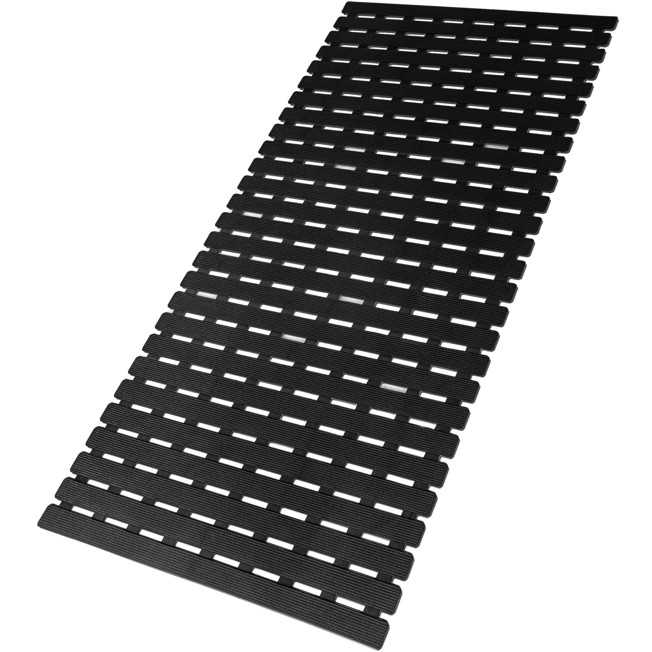 MBOSS Bath Tub Shower Mat Non Slip Bathtub Mats for Bathroom Shower Floor Mat Bath Mats for Shower Tub Anti Slip Shower Mat with Drain Hole and Large Suction Cups (Black, 37.5 X 15.7 Inch)