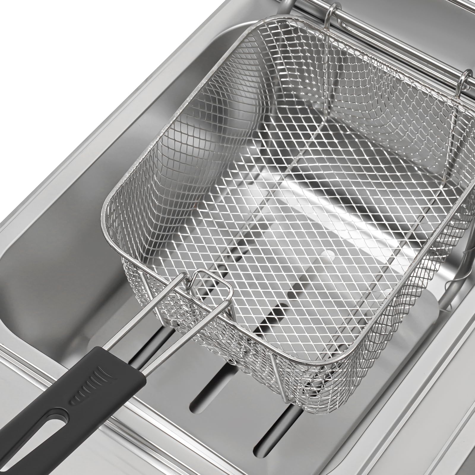 Friggitrice elettrica, 2 x 6 l, doppia friggitrice elettrica da 5000 W, in acciaio inox, doppia con cesto, per uso domestico, spuntino, ristorante, uso commerciale