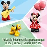 LEGO Duplo Disney Le Train d’Anniversaire de Mickey et Minnie - Jouet Train pour Fille ou Garçon dès 2 Ans - Jouet Éducatif pour Enfants en Bas Âge - Briques de Chiffres & 3 Figurines - Cadeau 10941 - 2