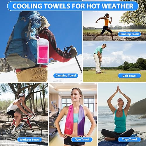Miniatura 6 de Toalla refrigerante Syourself para un alivio instantáneo toalla refrescante de 40 pulgadas x 12 pulgadas para jugar bolos o hacer ejercicio o yoga,