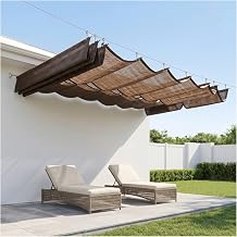 Pergola G lge  rt s  Geri  ekilebilir G lgelik De i tirme, Veranda i in D  Mekan Pergola Kuma , G ne lik Kuma  Kurulum kitini i erir, vual d'ombrage geri  ekilebilirW2.8*L7m/W9.19*L22.96ft