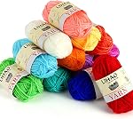 LIHAO 12 Skeins Crochet Yarn 100% Acrylic Yarn Skeins Set Multicolored Knitting Yarn - Crochet Starter Kit for Beginners