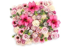 Artificial Pink Flowers, Real Looking Silk Flowers with Stem for Decoration