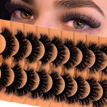 Eye Lashes Mink Strip Lashes Natural Look Short Fluffy Fox Eye False Eyelashes C Curl Lash Strips Soft Faux Mink Fake Cateye Eyelashes Pack