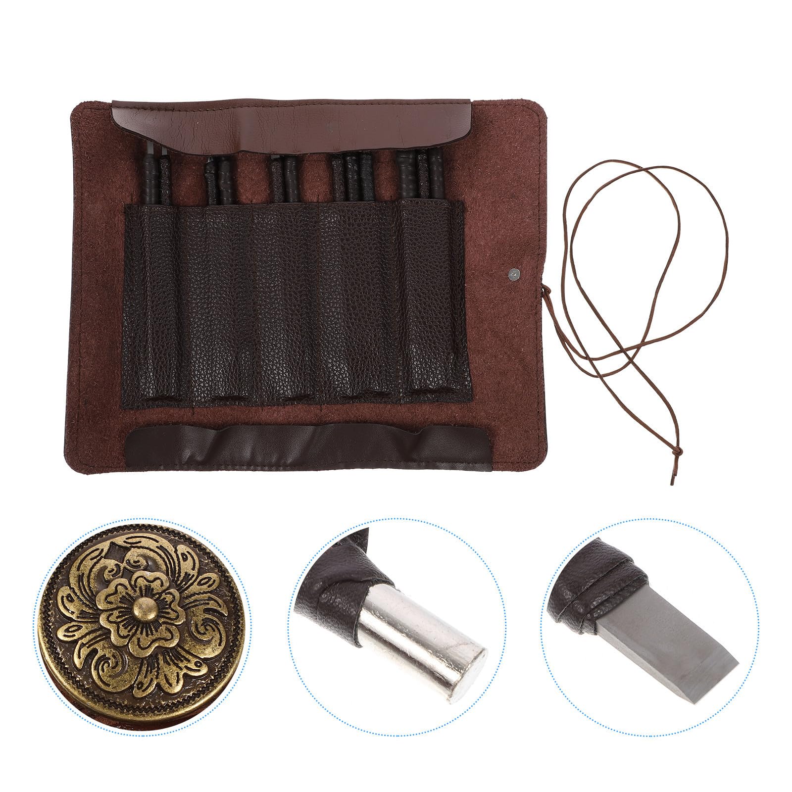 Hemobllo 12 Piezas Herramientas de Tallado Juego de Tallado de Madera de Acero con Bolsa Portátil y Resistente para Talladores y Carpinteros Profesionales y Bricolaje