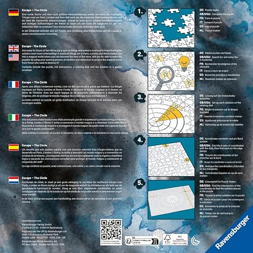 Miniatura 2 de Ravensburger Escape The Circle: Paris - Rompecabezas de 919 piezas para adultos - 17281 - una experiencia de sala de escape en forma de rompecabezas