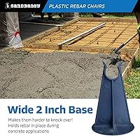 Vista 4 de Sandbaggy Silla de plástico con barras de refuerzo, se adapta a barras de refuerzo #3 a #5, construcción resistente, elección preferida