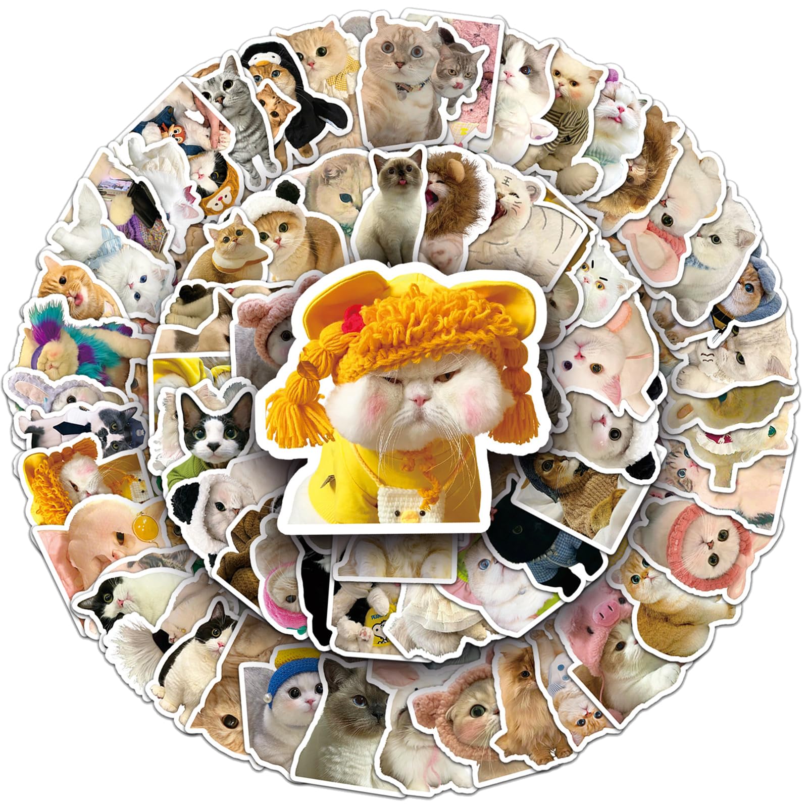 DKDDSSS 100 Piezas Pegatinas Portátil Lindo de Gato, Impermeable Kawaii Pegatinas, Pegatinas para Niños, Stickers Aesthetic, para Cuaderno, Botellas de Agua, Monopatín, Equipaje