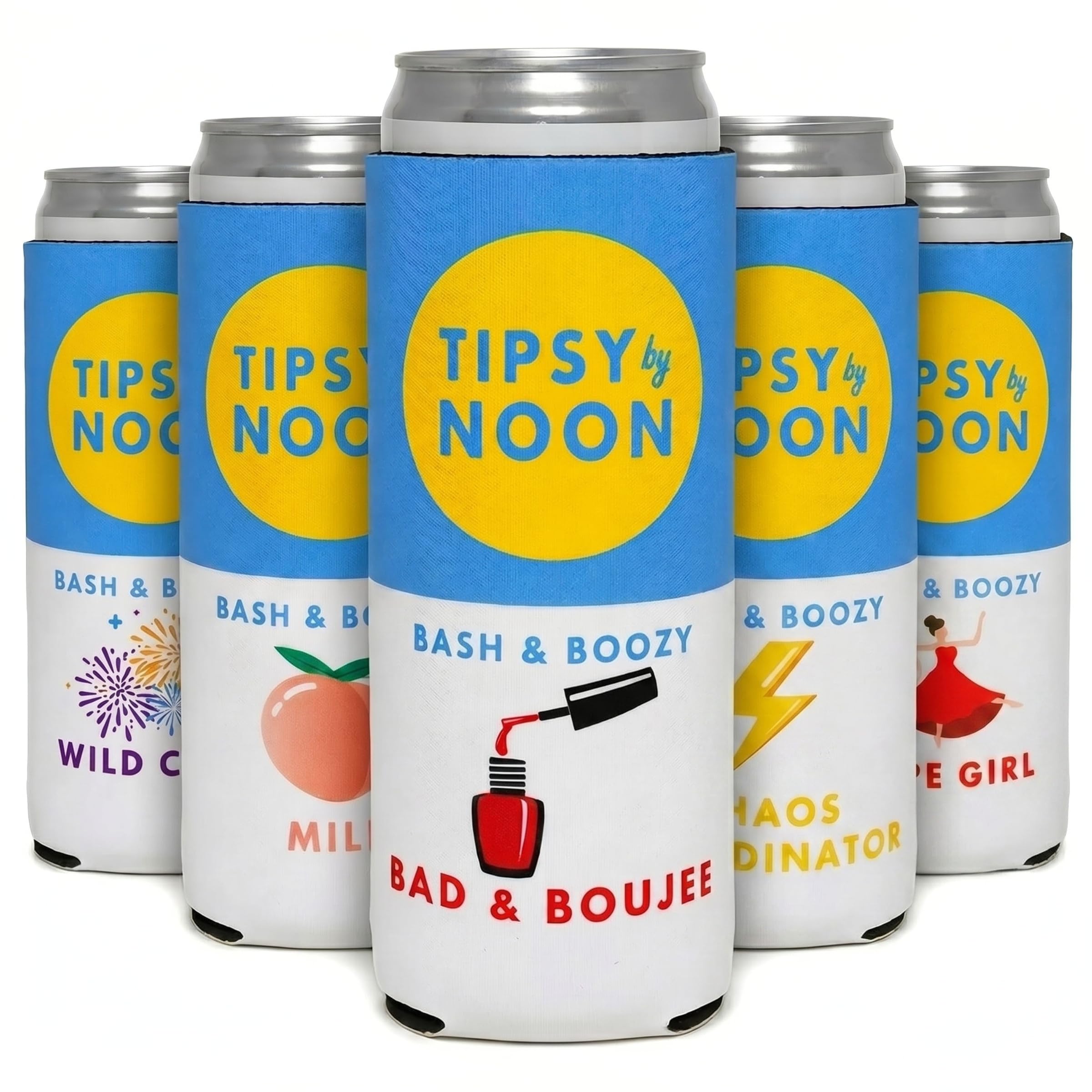 Slim Can Cooler - Tipsy by Noon - 5 Pack