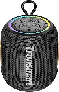 Tronsmart T8 Mini Bocina Bluetooth Portátil, Sonido equilibrado en 360°, IPX7, hasta 20 Horas de batería (Negro)