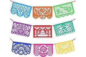 9-Piece Papel Picado Mexican Fiesta Party Banners