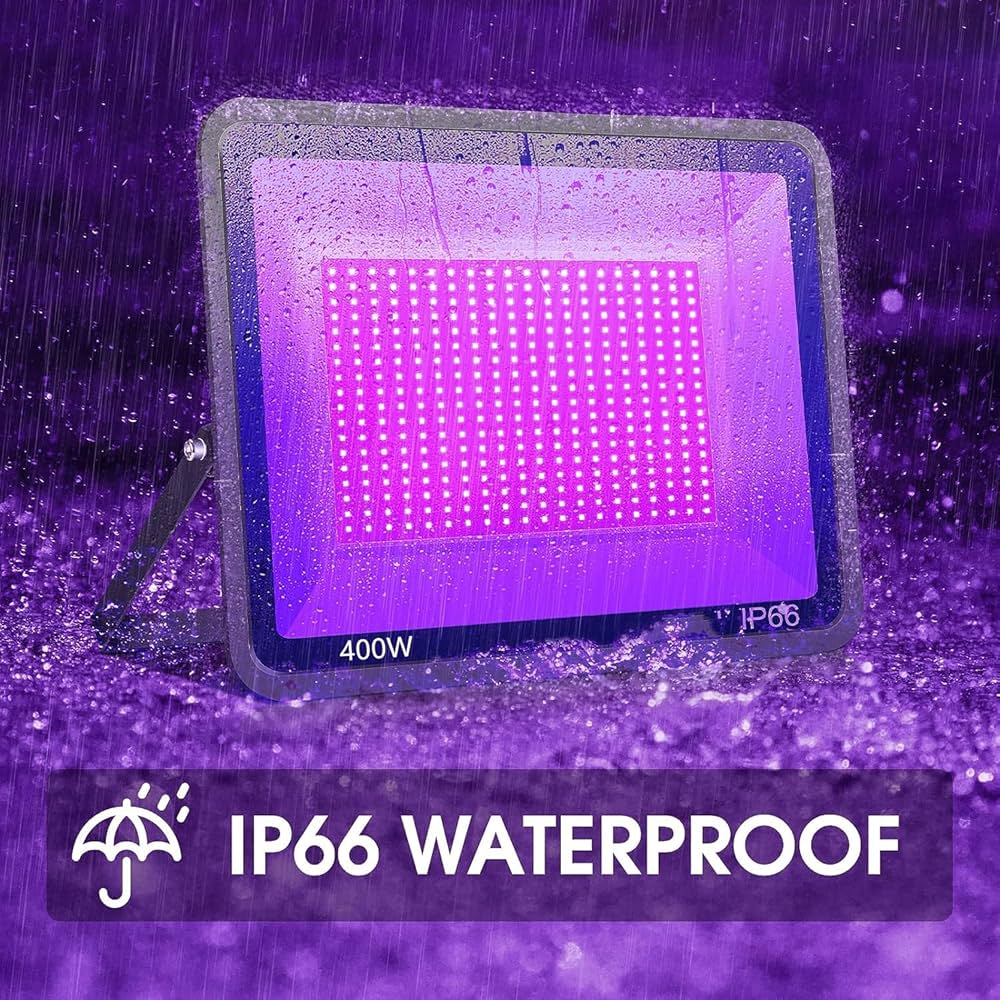 XYCN 2 Pack 400W LED Black Lights Outdoor, 395nm to 410nm