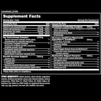 Animal Flex Complete Joint Support Supplement & Stak Complete Natural Hormone Booster Supplement with Tribulus