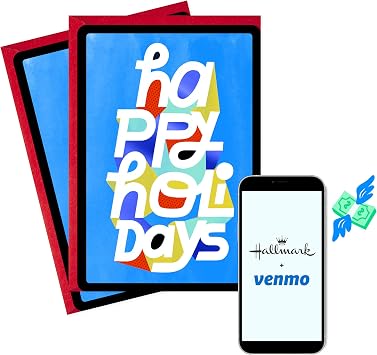 Hallmark Venmo Christmas Cards, 2-Pack Happy Holidays Money Gift