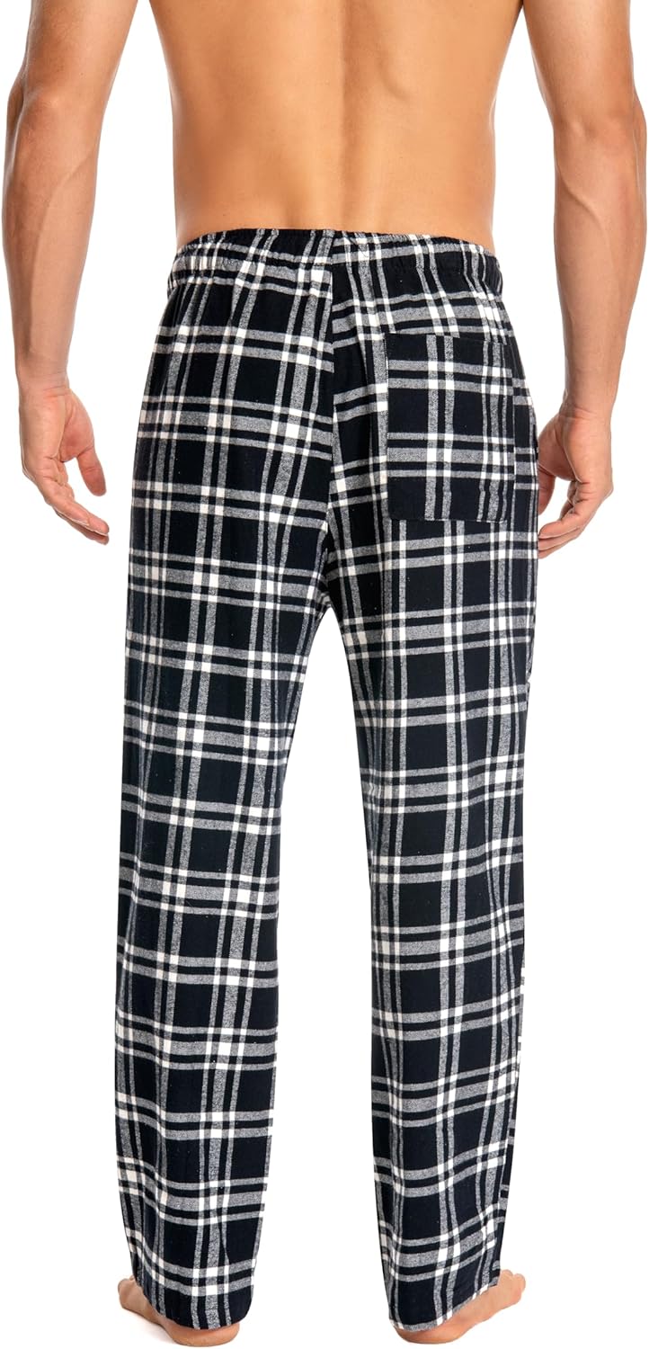 Men's Flannel Pajama Pants 100% Brushed Cotton Adjustable Elastic Waist Christmas Plaid Sleepwear Loungewear - Image 2