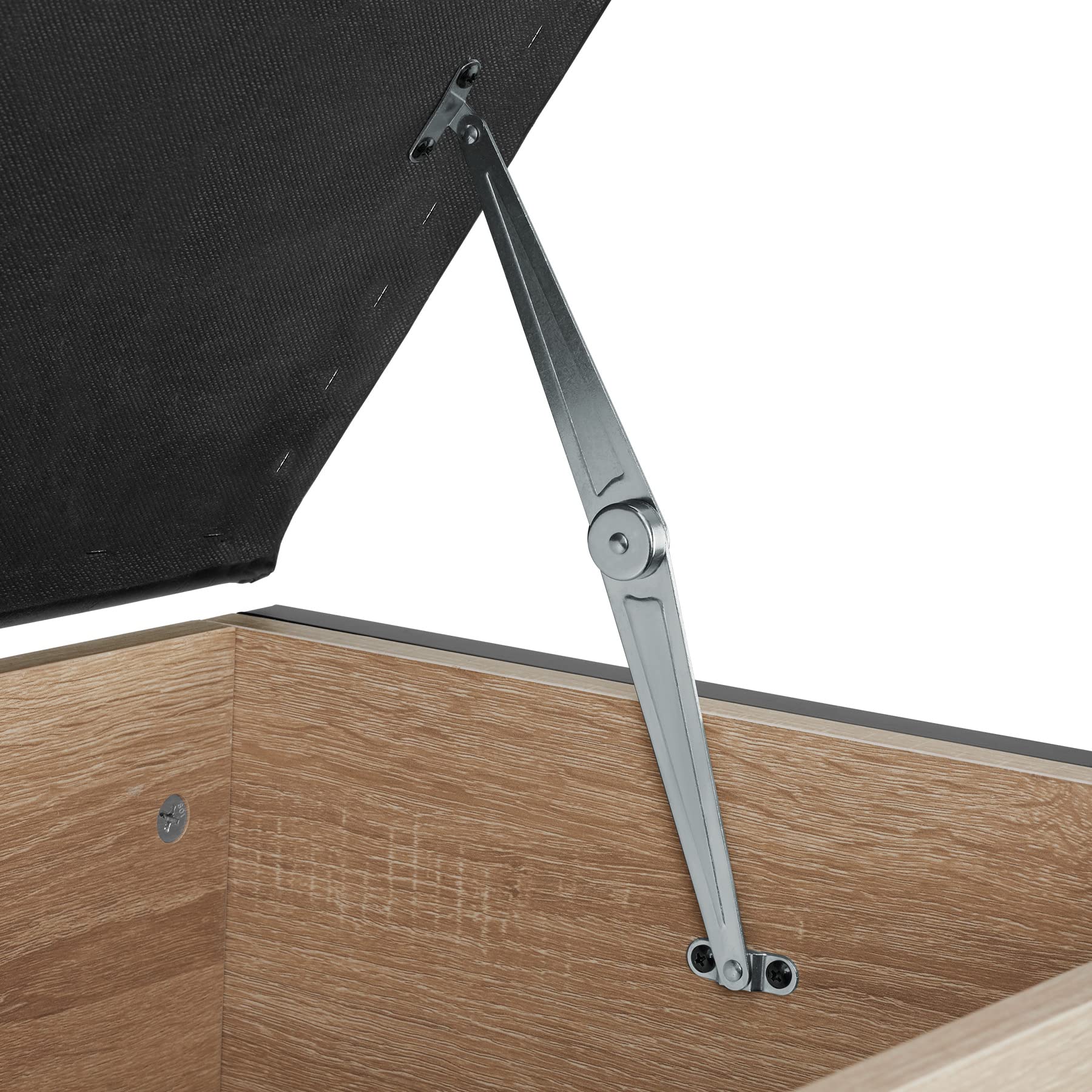tectake® Cassapanca Imbottita 81,5x41,5x50,5cm, Cassapanca Contenitore, Pouf Contenitore, Pouf Panca Ingresso, Baule da Interno, Soggiorno, Ingresso, Camera da Letto - Legno Industriale Chiaro