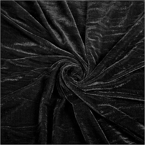 MDS - Paquete de 5 yardas x 60 pulgadas de ancho, tela de terciopelo elástico por yarda para vestidos de boda, costura, tapicería, ropa, disfraces,