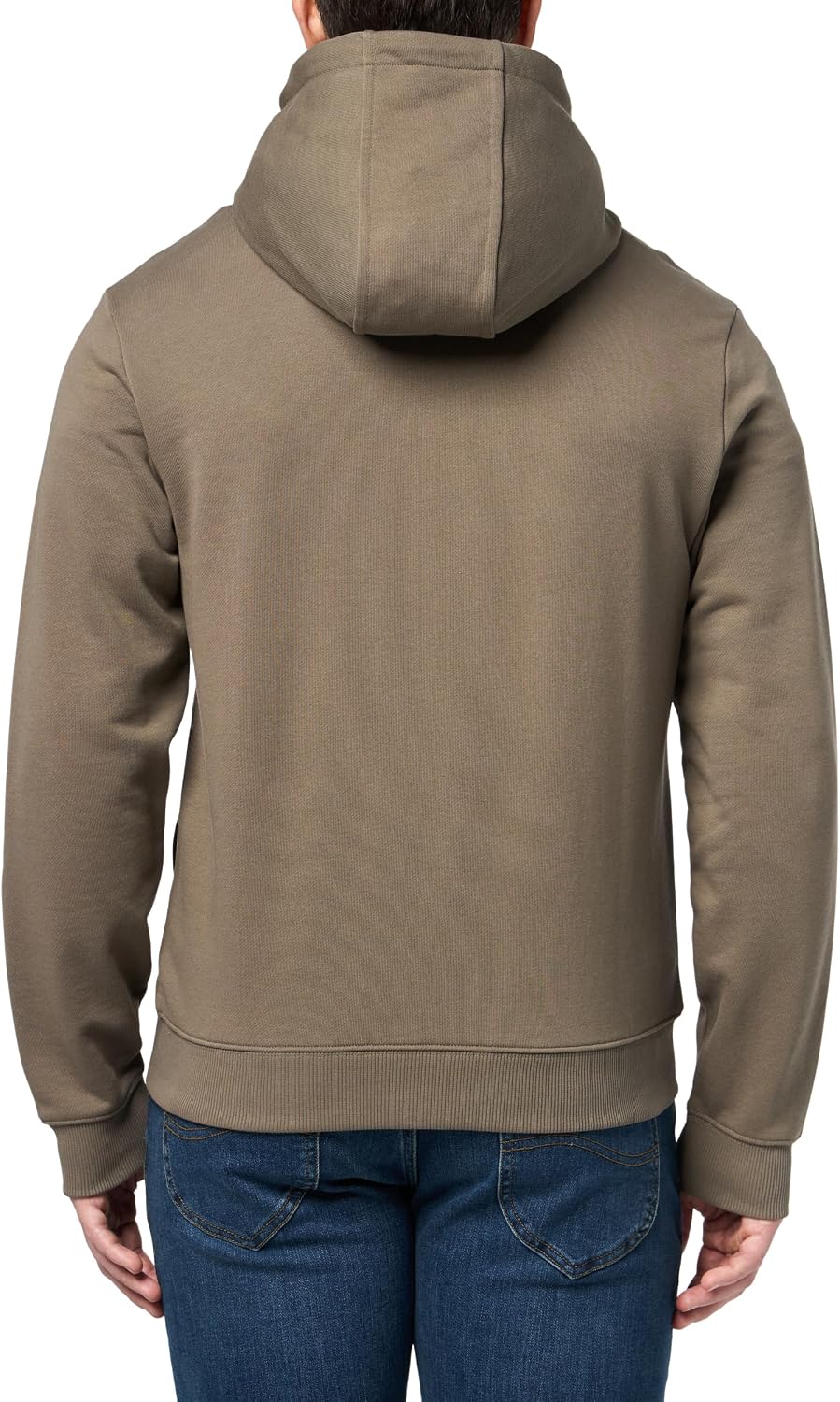HUGO Men's Regular Fit Square Logo Jersey Hooded Zip Up Sweatshirt