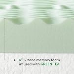 Best Price matelas 4 1 cm 5-Zone Matelas en mousse de mémoire Topper avec une perfusion calmante de thé vert, certifié CertiPUR-US, Twin