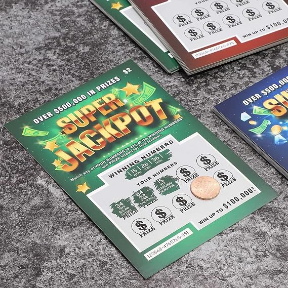 30 Pack Fake Scratch Off Lottery Tickets, Gag Prank Winning Lotto Ticket Cards (3 Designs)