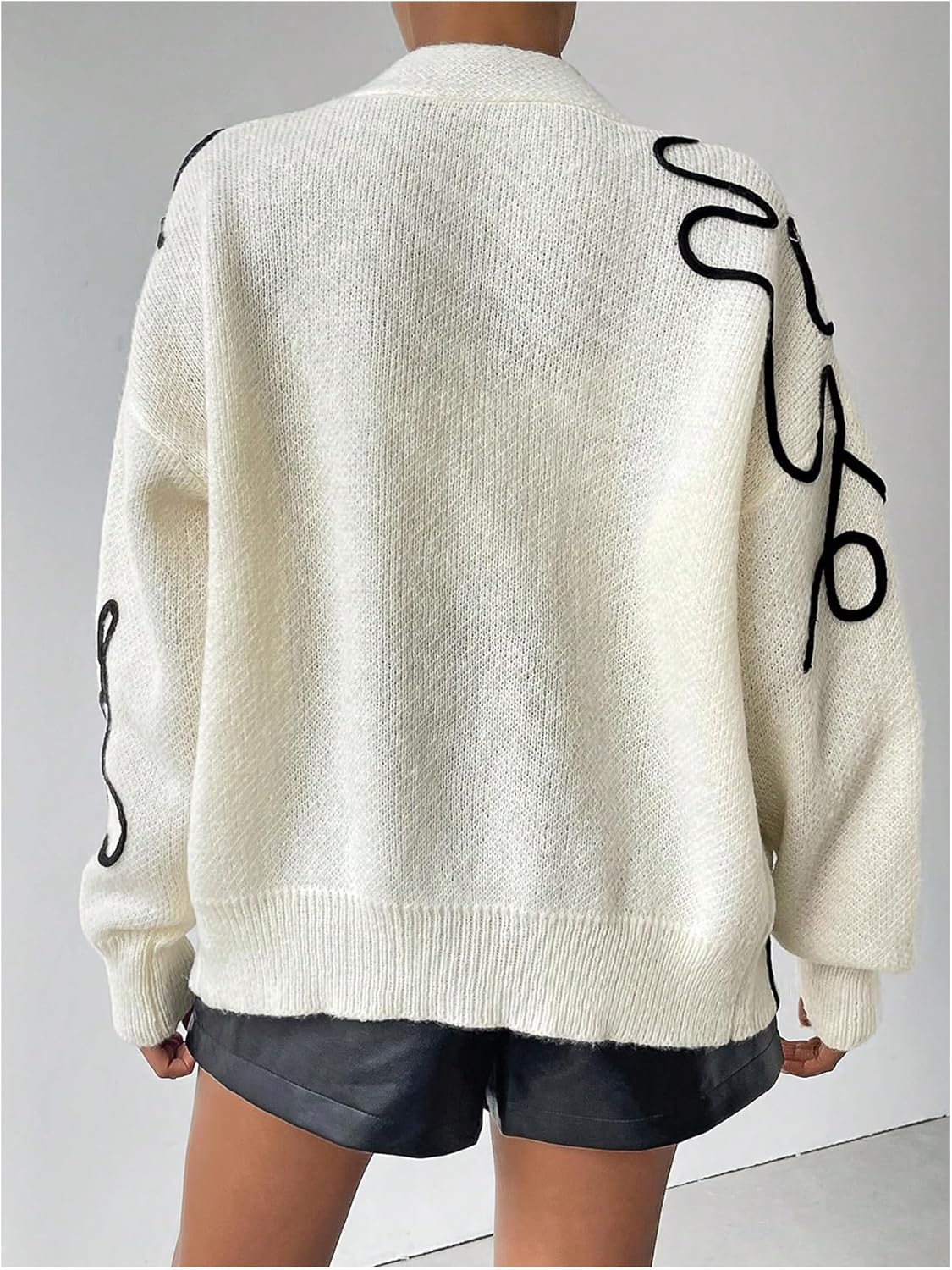 SOLY HUX Women's Floral Cardigan Sweater Button Down V Neck Long Sleeve Knit Cardigans Outerwear - Image 2