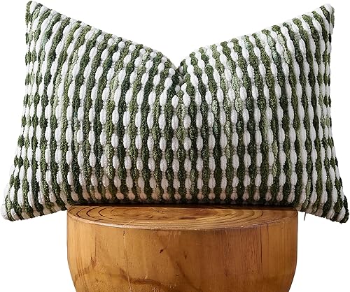Miniatura 8 de AmHoo Juego de 2 fundas de almohada decorativas de chenilla estilo bohemio, funda de almohada con borlas para sofá, cama, dormitorio, sala de estar,