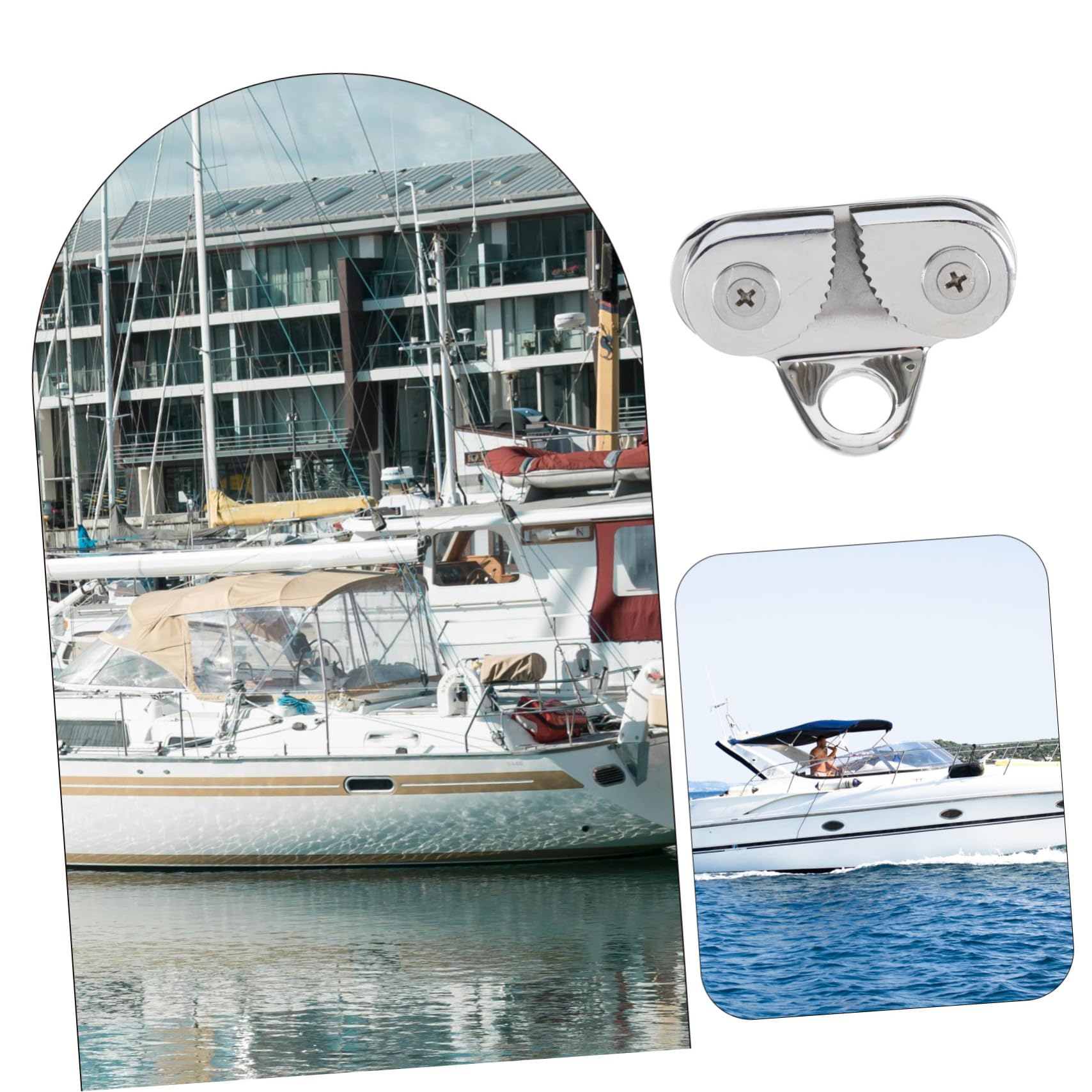Garneck 316 Coinceur avec Anneau Principal Doubler Inoxydable Taquet à Came pour Bateau Marin d'acier Taquet De Came De Kayak Canot Voile à Voile Voilier Taquets De Bateau Caméra De Bateau
