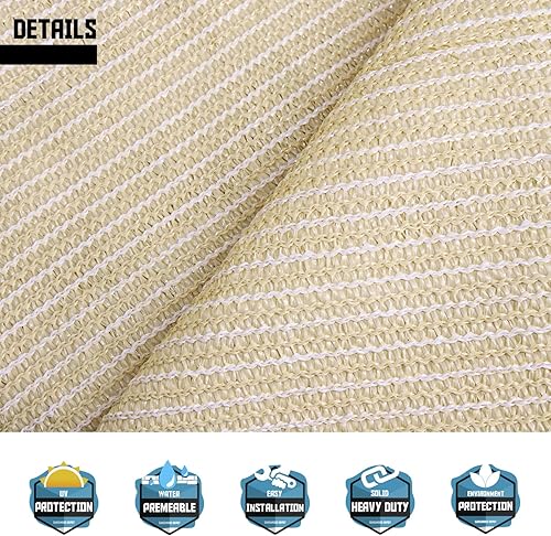 Miniatura 4 de Tang Sunshades Depot - Toldo cuadrado permeable (6.35ozm), color beige, azul, marrón, amarillo, verde oscuro, beige a rayas y blanco a rayas