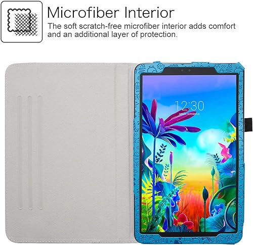 Miniatura 4 de LiuShan Funda giratoria compatible con LG G Pad 5, soporte de rotación de 360 grados, piel sintética con bonito patrón para tablet LG G Pad 5 10.1