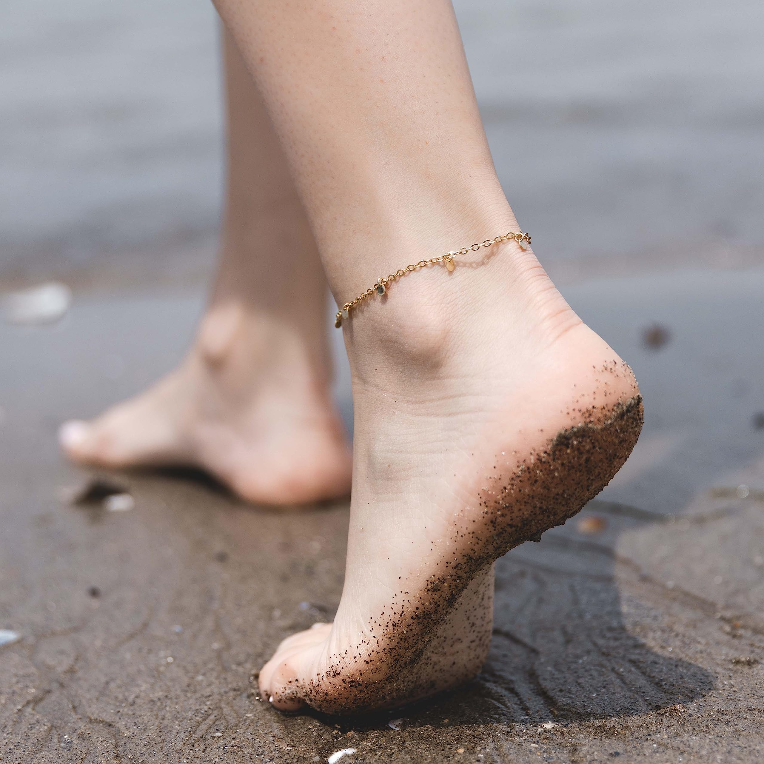 SERASAR | Znak Nieskończoności Anklet [Infinity] dla Pań | 316L Stal Chirurgiczna z 18 Carat Gold Plating | Różne kolory | Regulowana długość | Biżuteria Box w zestawie