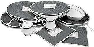 Richards Stemware Storage Chest -Deluxe Quilted Microfiber (Dinnerware)