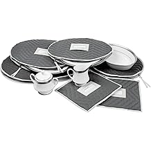 Richards Homewares - Micro Fiber Deluxe Six Piece Accessory Storage Set - Gray