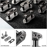 Vista 6 de Pack-10#428 - Rodillo de eslabones maestros de cadena de aleación de acero, eslabones de conector de cadena de rodillos resistentes, piezas