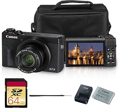 Canon PowerShot G7 X Mark III Digital Camera | 20.1MP 1-Inch Sensor, 4.2X Optical Zoom, 4K UHD Video, Wi-Fi & Bluetooth | Vlogging & Travel Camera with Bag and 64GB Card