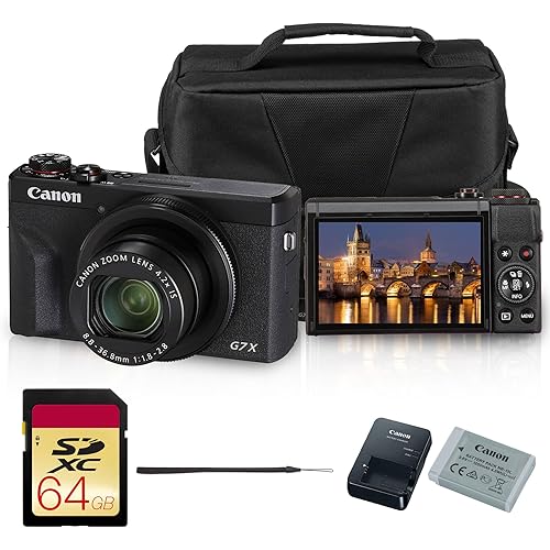 Canon PowerShot G7 X Mark III Digital Camera | 20.1MP 1-Inch Sensor, 4.2X Optical Zoom, 4K UHD Video, Wi-Fi & Bluetooth | Vlogging & Travel Camera with Bag and 64GB Card
