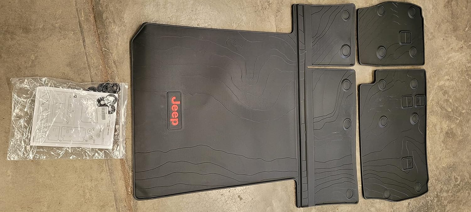 Jeep Wrangler 82215185AC Molded Cargo Area Tray - Leather Trim Only - Without Gap Hider
