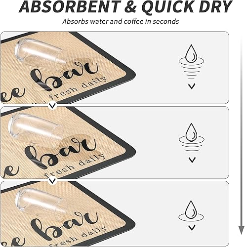 Miniatura 3 de Tapete de café  Tapete de barra de café para encimeras  Accesorios de barra de café para colocar debajo de la cafetera de café expreso  Tapete de