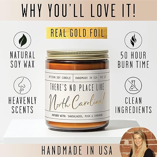 Vista 122 de Regalos de Nueva York, decoración de Nueva York para el hogar – 'There No Place Like New York Candle, con manzana jugosa, canela y calabaza I New