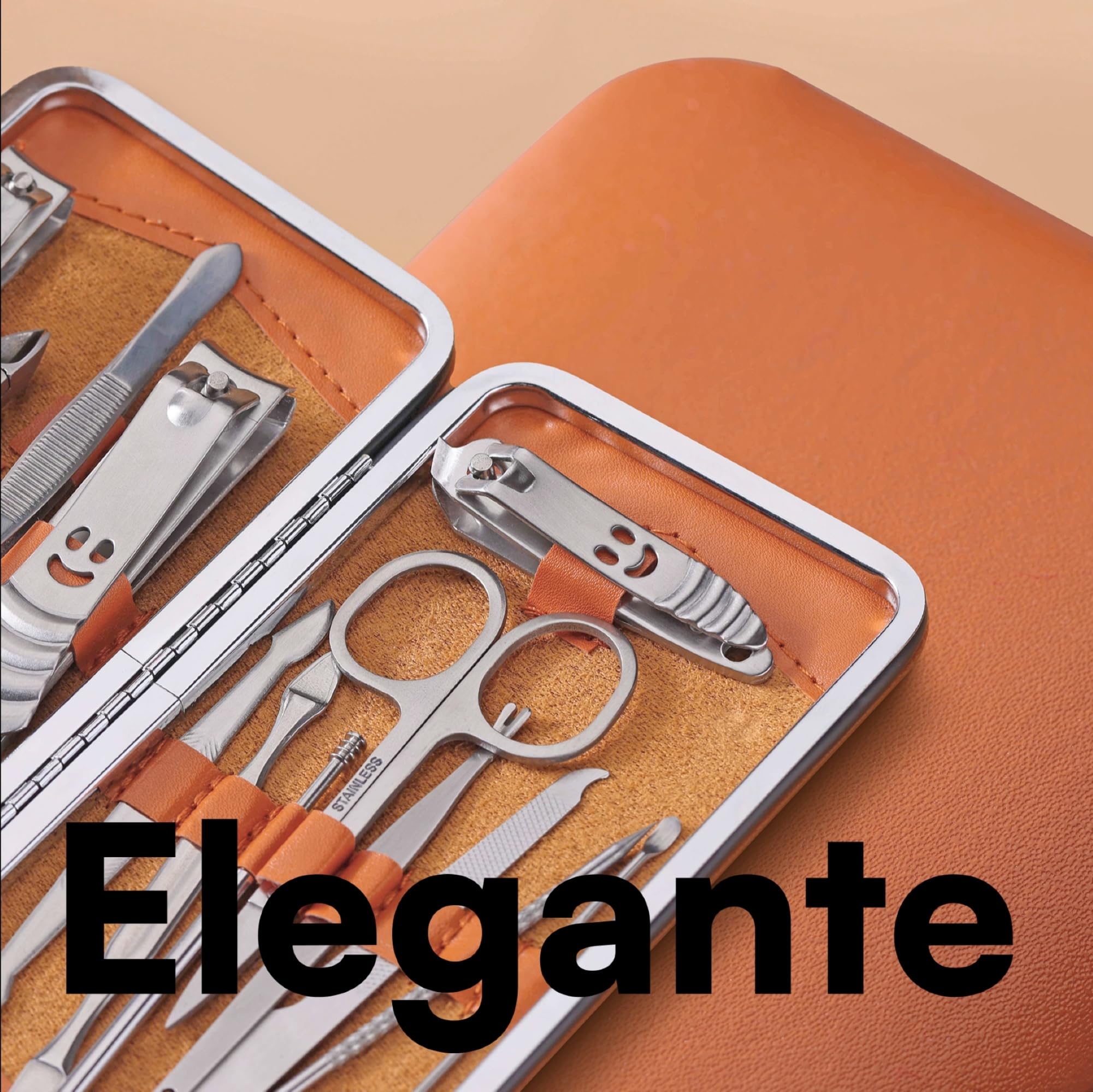 H&S Set Tagliaunghie - Set Manicure Professionale - Kit Tagliaunghie e Pedicure - Kit Unghie Uomo Donna - 16 pcs Acciaio Inox - Taglia Unghie Mani Piedi - Include Custodia da Viaggio