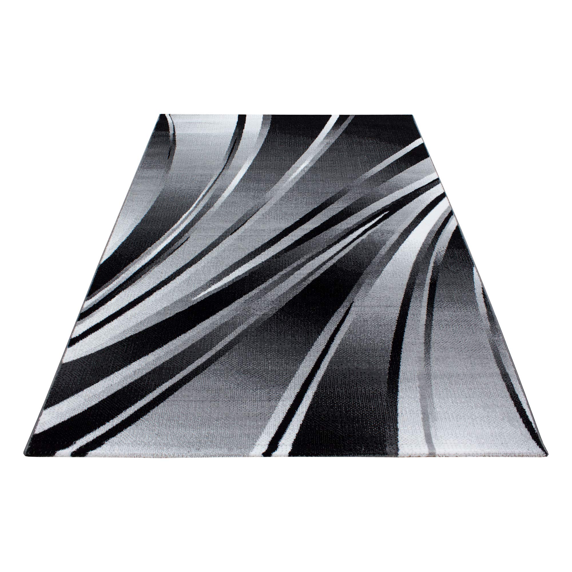 Teppium Tappeto moderno a pelo corto, per corridoio, 80 x 150 cm, lavabile, design astratto a onde, facile da pulire e morbido, ideale come tappeto per letto in camera da letto e tappeto da cucina