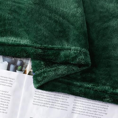 Miniatura 6 de JIAHANNHA Manta de franela de forro polar, tamaño Queen, color verde, de 90 x 90 pulgadas, para sofá, cama, 280 GSM, felpa súper suave, acogedora y