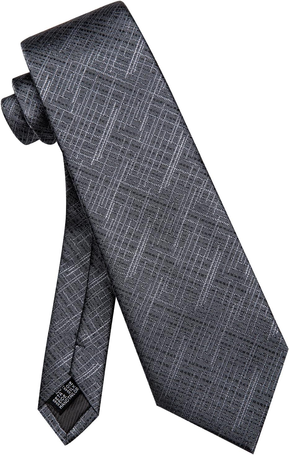 Men's Neckties Striped Tie and Plaid Neckties for Men Woven Silk Tie Gold Tie Clip Set - Image 7