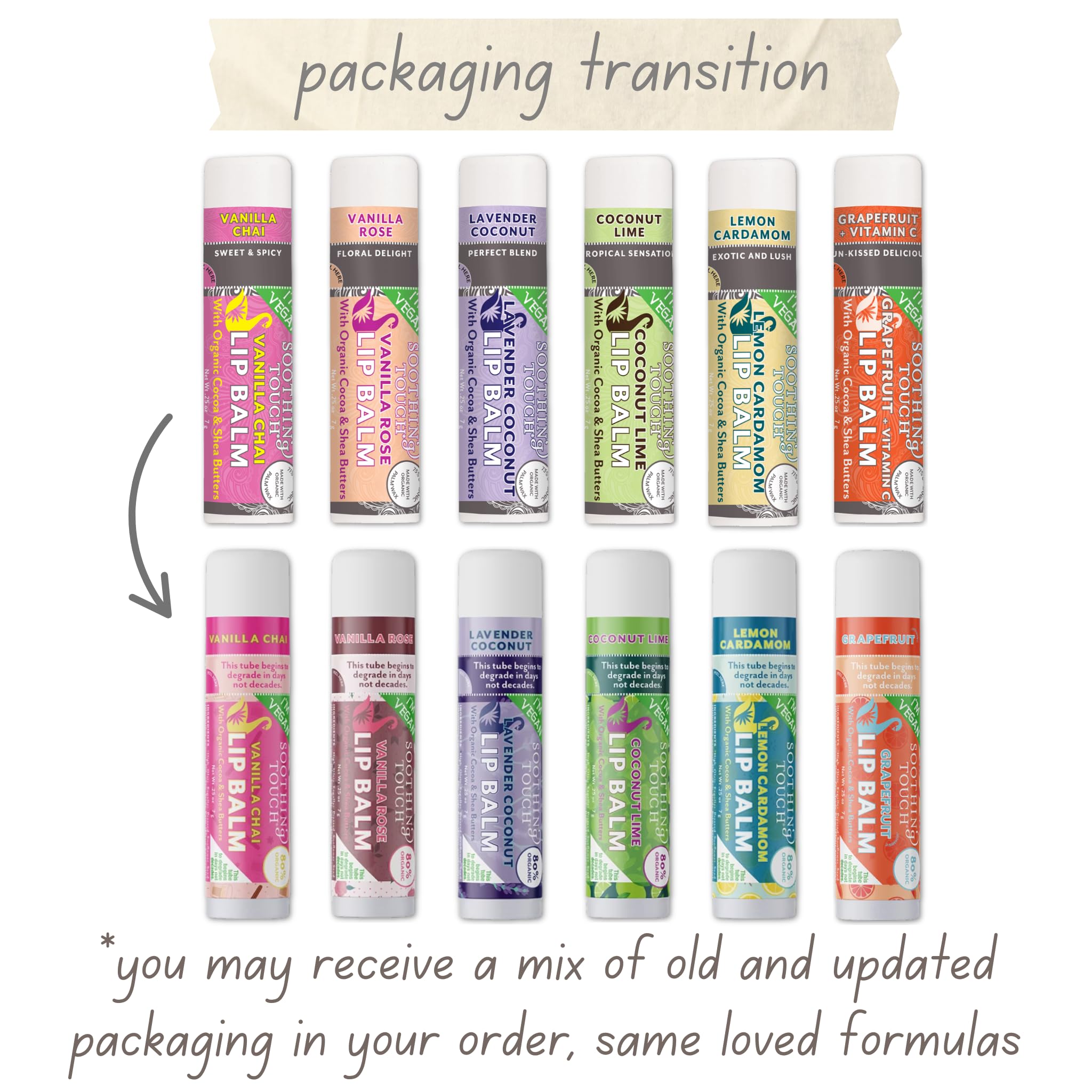 Amazon.com : Vegan Lip Balm Set - Pack of 6 Soothing Touch Lip