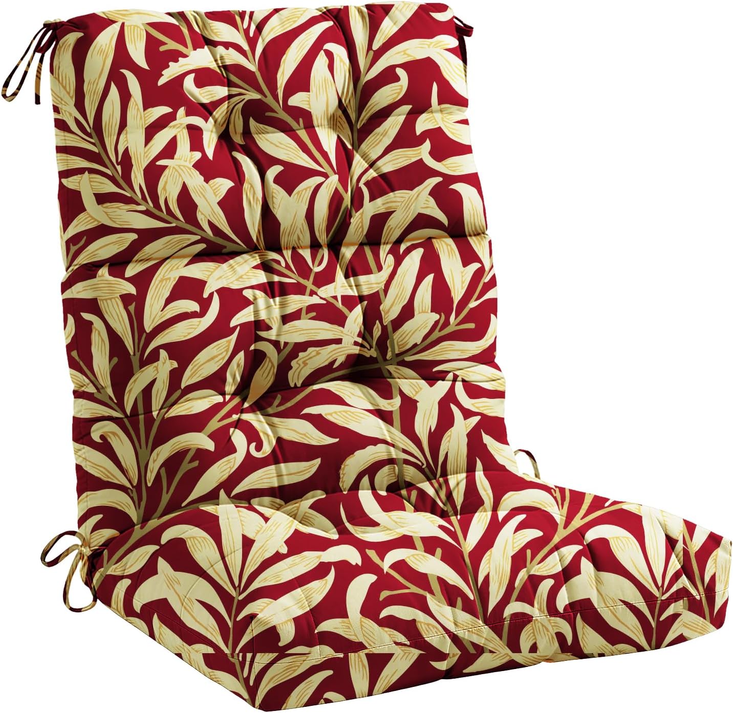 Outdoor High Back Chair Cushions, 44" x 21" x 4" Tufted Adirondack Chair Cushions, Water Resistant Patterned Patio Furniture Cushions with Multiple Color for Garden Rocking Chair,Floral