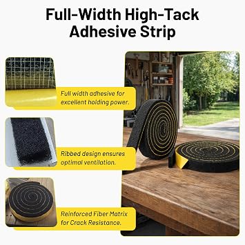 LCF Universal Vented Ridge Material for Metal Roofing 20 ft Kit - Breathable Closure for Ag Panels and Ribbed Roofs - 2 Wide x 1 Tall - Made in USA - Full Adhesive Strip - 2 Rolls of 10ft