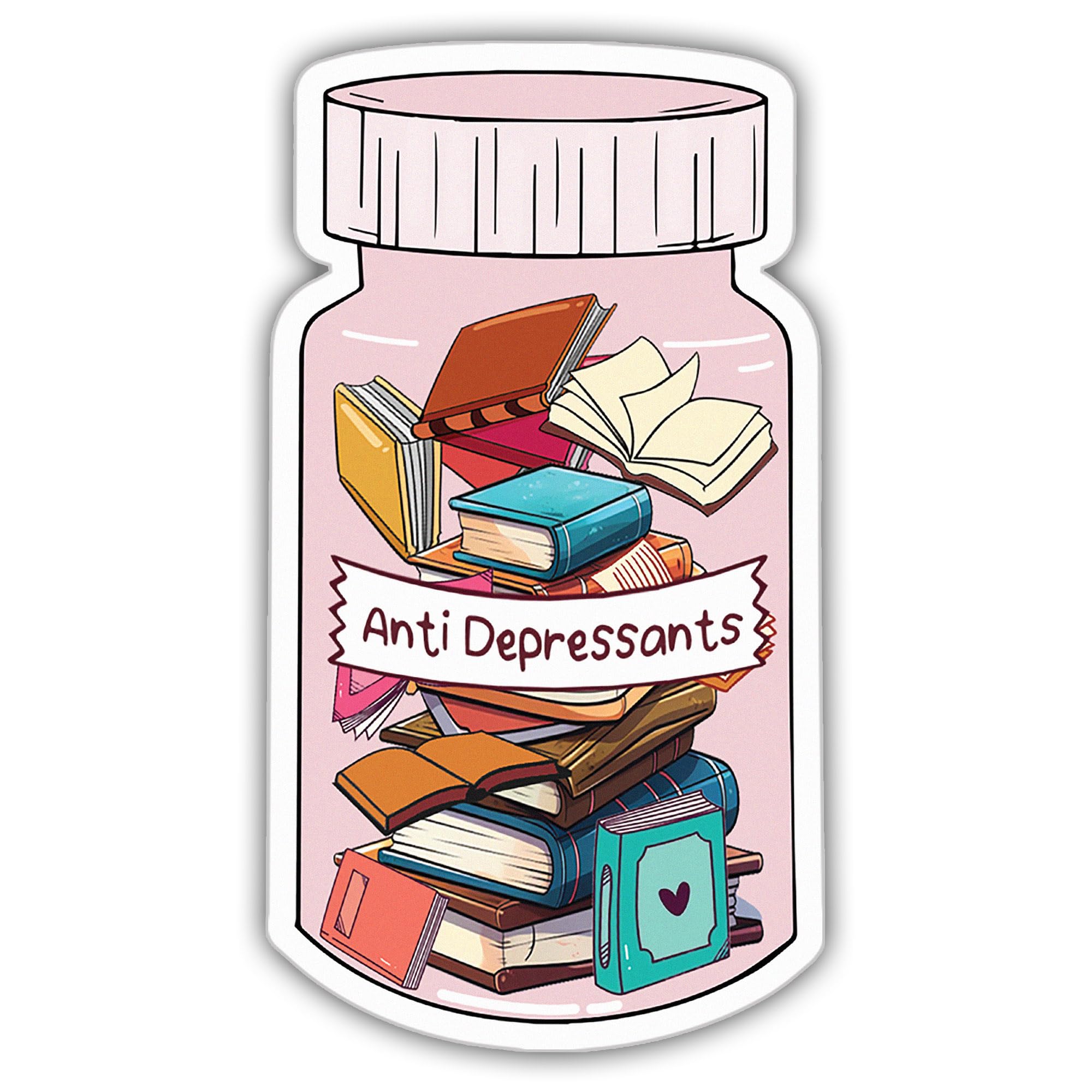 TAYTATAYTA Bookish Vinyl Sticker, 3x1.6 inches, Water Bottle Decal, Weather-Resistant, Indoor-Outdoor, American Made, Single Use