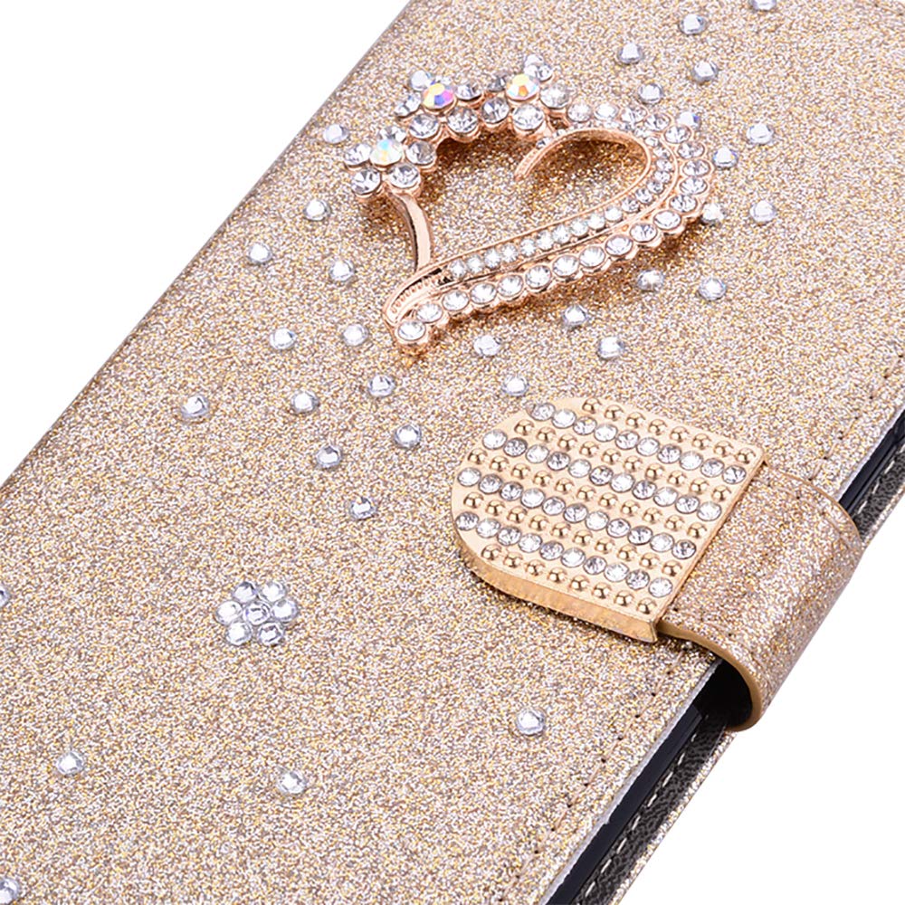 Custodia Portafoglio Per Redmi 10 Con Glitter E Portacarte