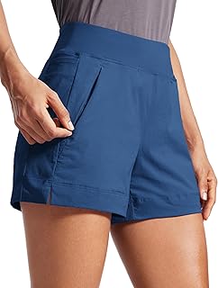 crz yoga Women's Lightweight Mid Rise Hiking Shorts 4'' - Stretch Athletic Summer Travel Outdoor Golf Shorts Zip Pockets-picture-20