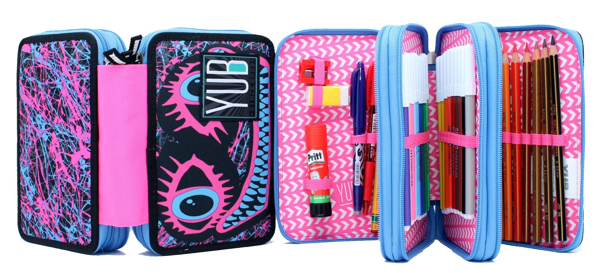 Astuccio 3 zip Fucsia Svalvolati Yub Seven